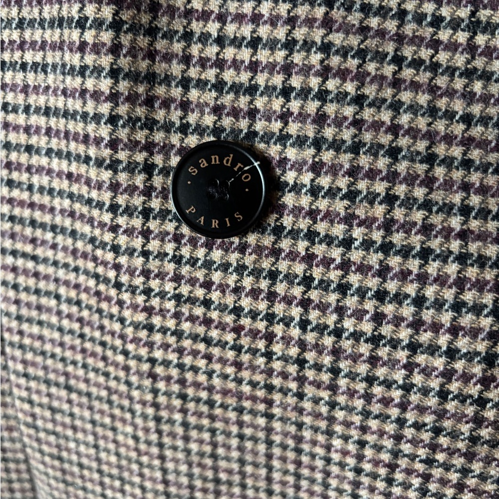 Sandro Houndstooth Double-Breasted Trench Coat - Picture 10 of 10